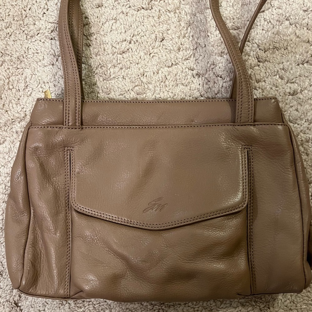 Leather Stone Mountain Shoulder Bag - Carmel Color - Originally $125